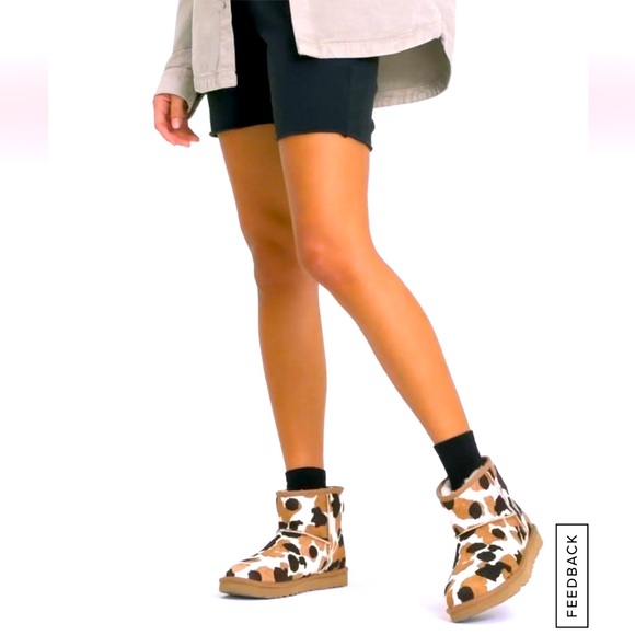 UGG® Classic Mini Cow Print Boots - Picture 3 of 10